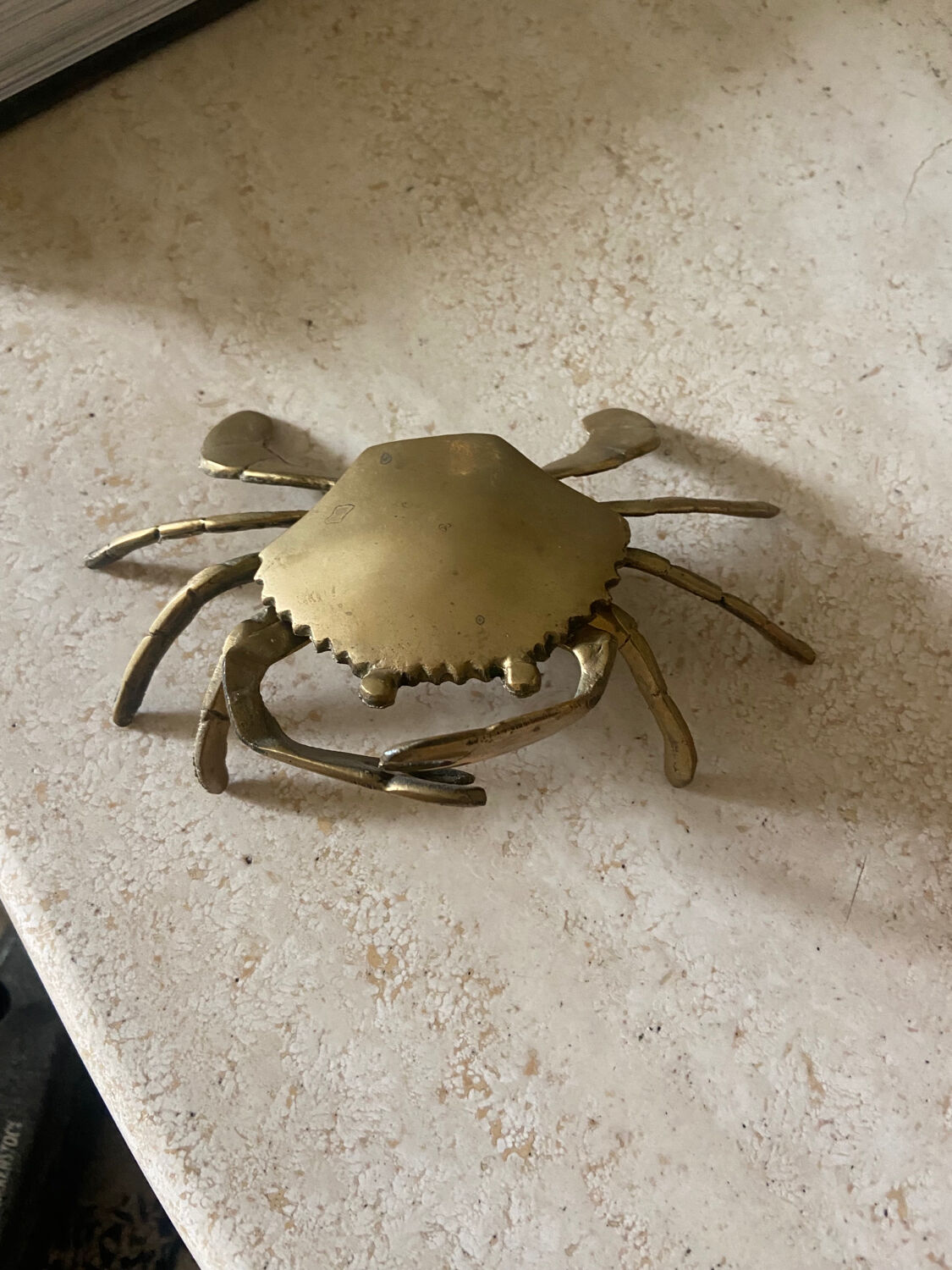 Vintage brass crab ashtray