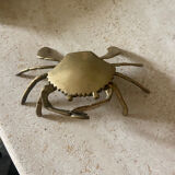 Vintage brass crab ashtray