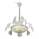 Art Deco Barovier e Toso Chandelier, Murano Glass, 1940s