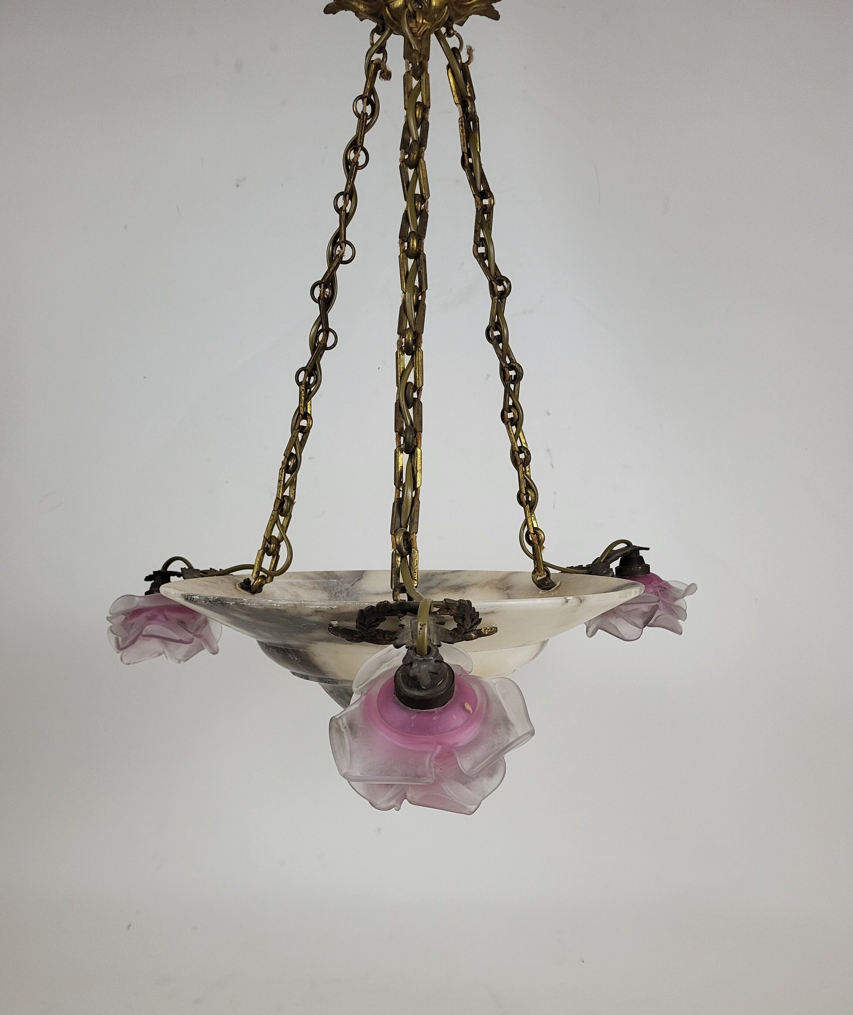 Art deco marble pendant chandelier