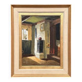 Huile sur toile originale – “Cuisine” par Osvald Rasmussen – Signée – Vintage et encadrée