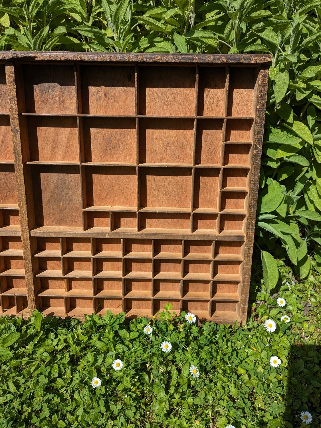 Vintage wooden printing rack