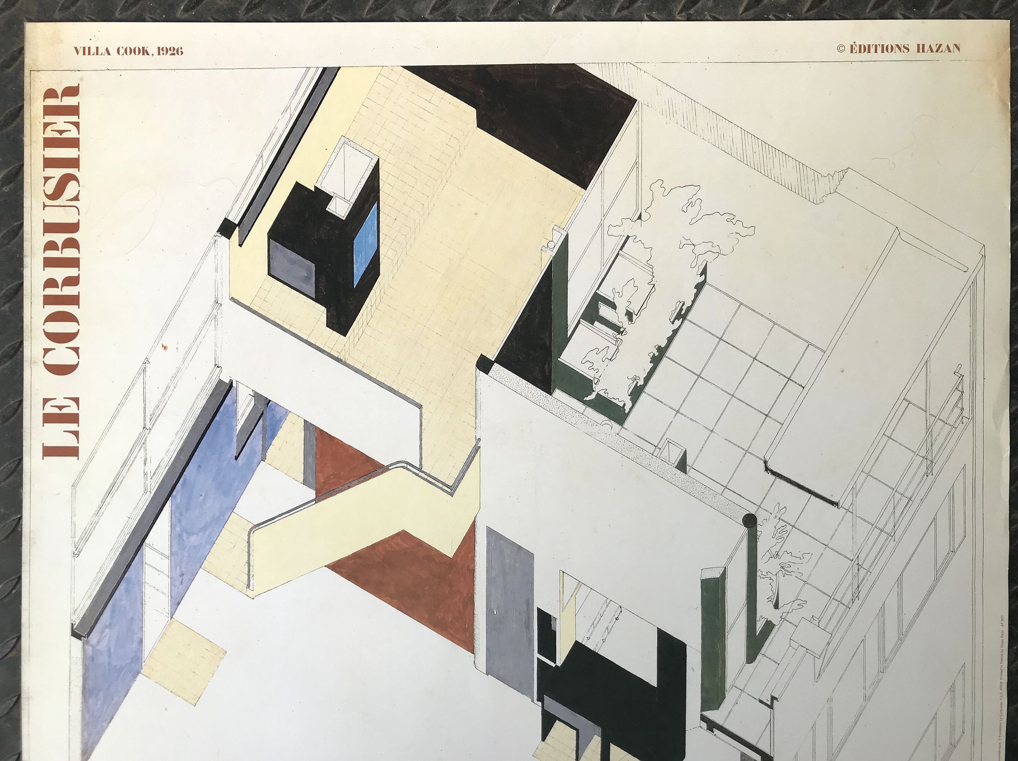 Poster after  axonometric perspective of the villa cook, 1926. 80 x 70 cm