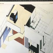 Poster after  axonometric perspective of the villa cook, 1926. 80 x 70 cm