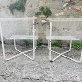 Paire fauteuils filaires 1980