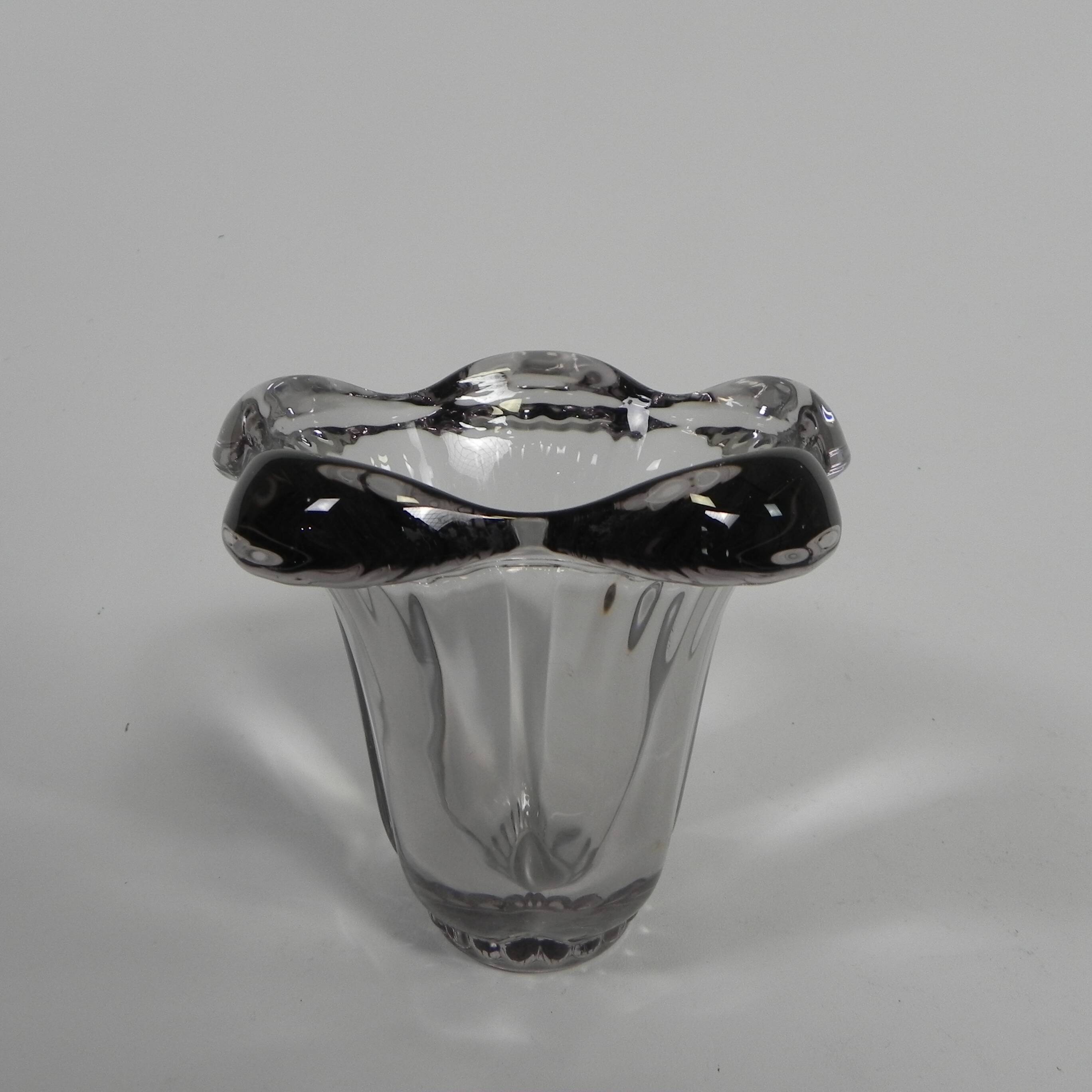 Thick-walled glass vase in Daum style, 1950s