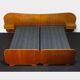 Vintage teak and walnut bed with nightstands, 1950s