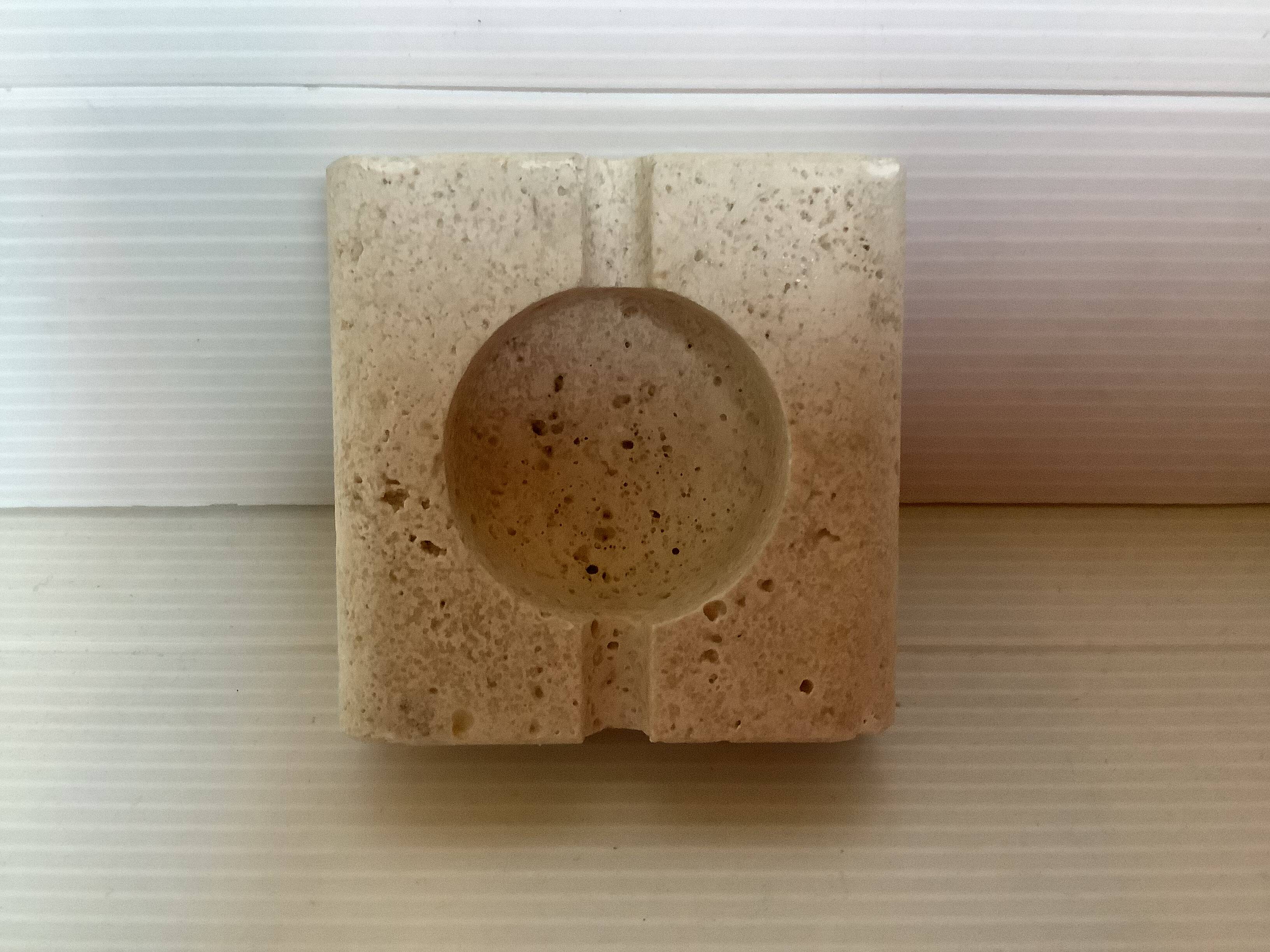 Travertine individual ashtray