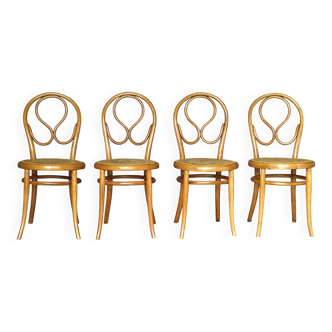 Set of 4 Thonet chairs No. 20, OMEGA, 1875 Natural Beech finish.