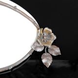 Art Deco wall sconce, wrought iron and alabaster – France, circa 1920