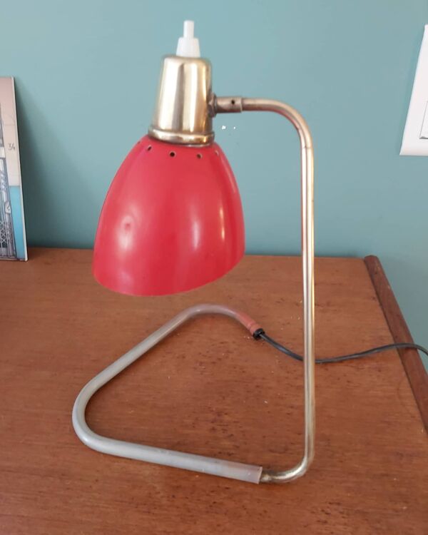 Lampe cocotte en laiton et métal vintage