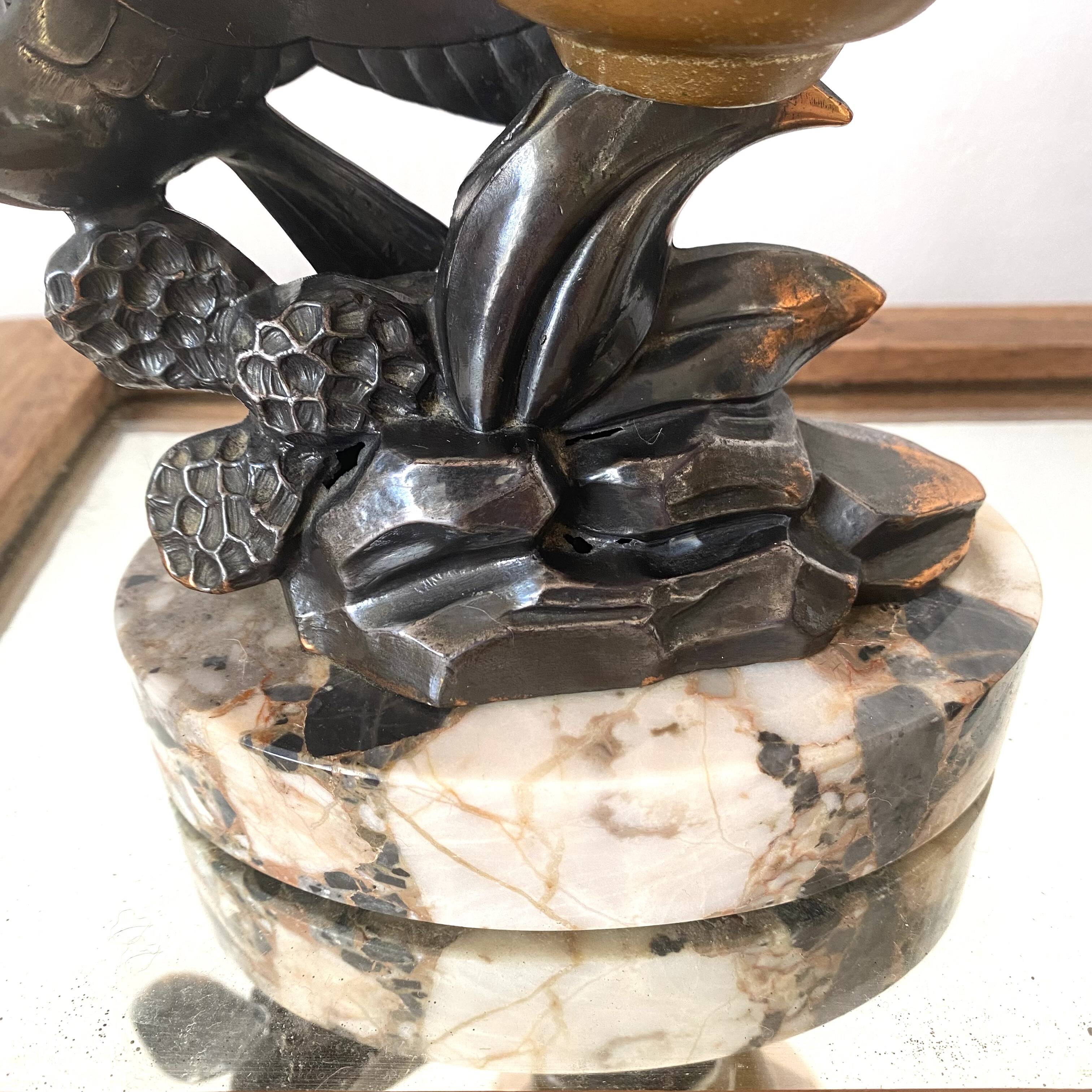 Limousin art deco night light with seagull decoration