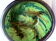 Salad bowl xl with green, blue and brown marbling