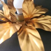 Hollywood Regency Florentine Flower-Shaped Gilt Flush Mount Hans Kögl Italy