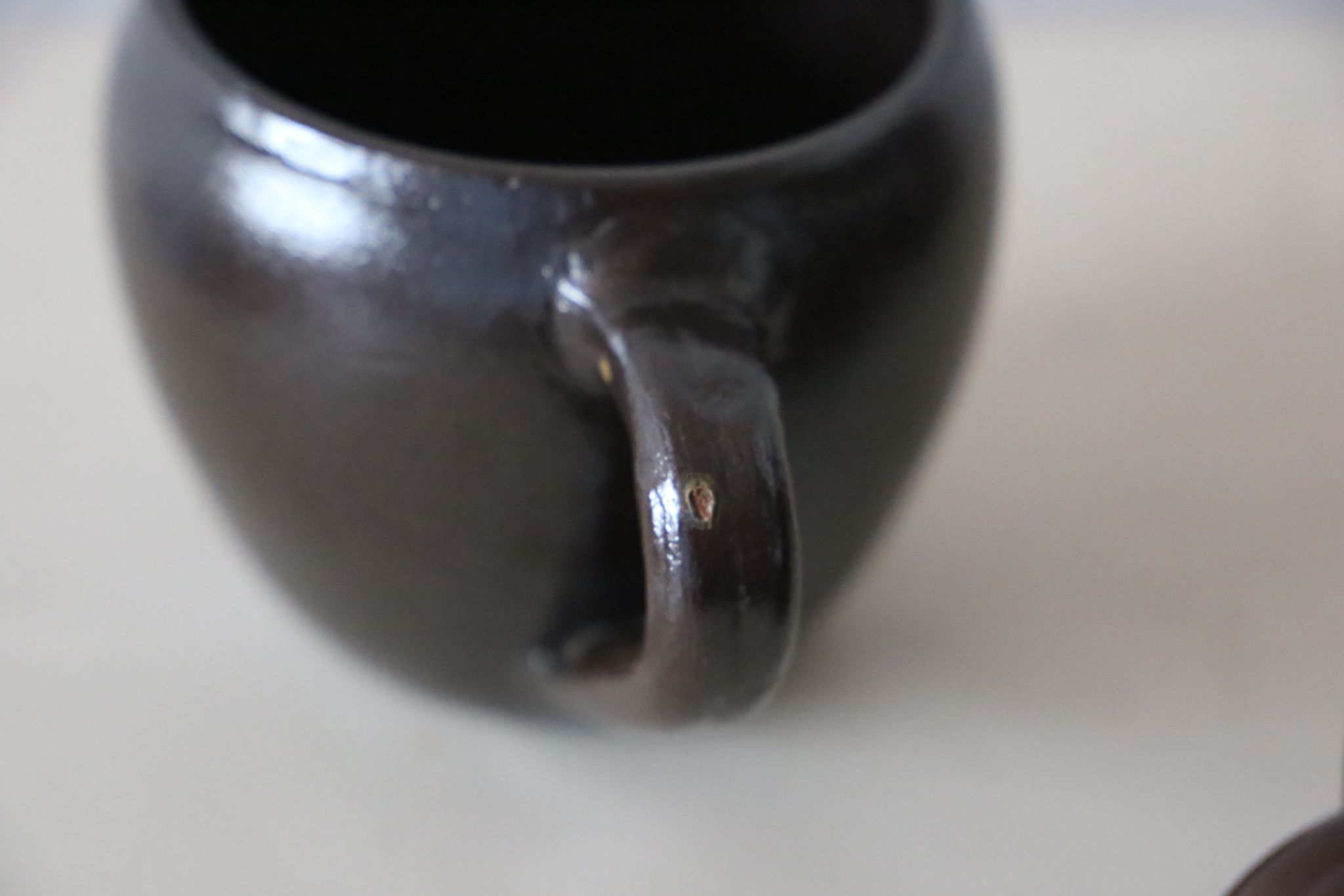 Set of 4 cups of sandstone, handmade pottery, vintage, 1980