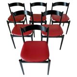 Italian Modern Dining Chairs Set of Six, Gianfranco Frattini for Cassina, Italy 1960 's