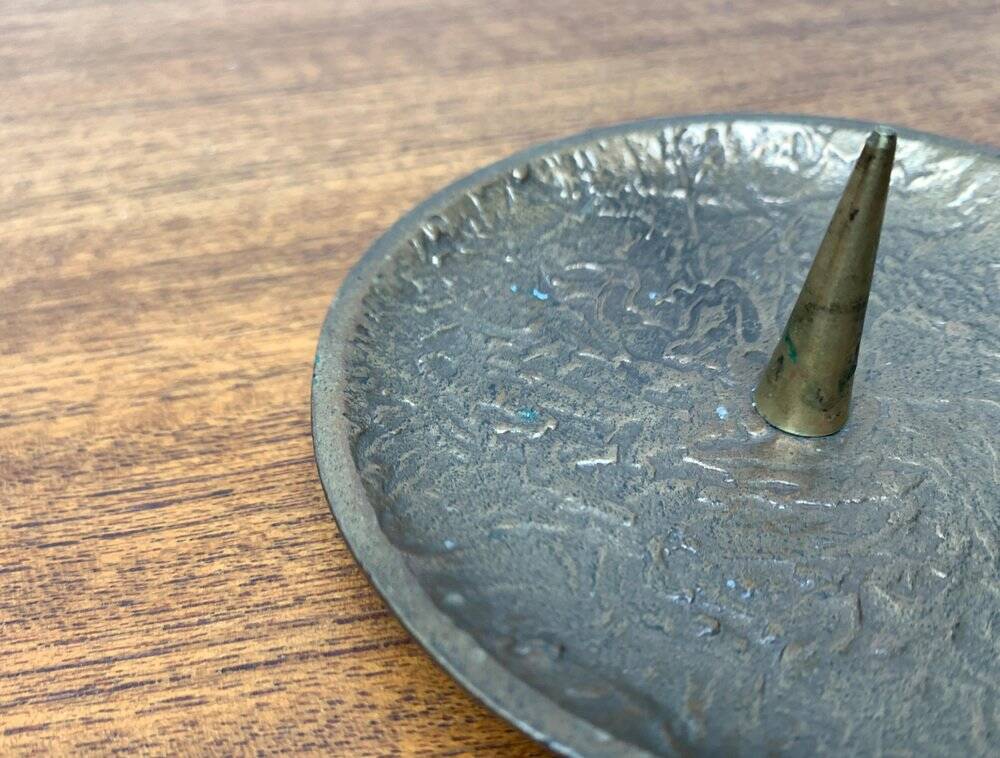 Mid-Century Brutalist Bronze Candleholder, 1960s