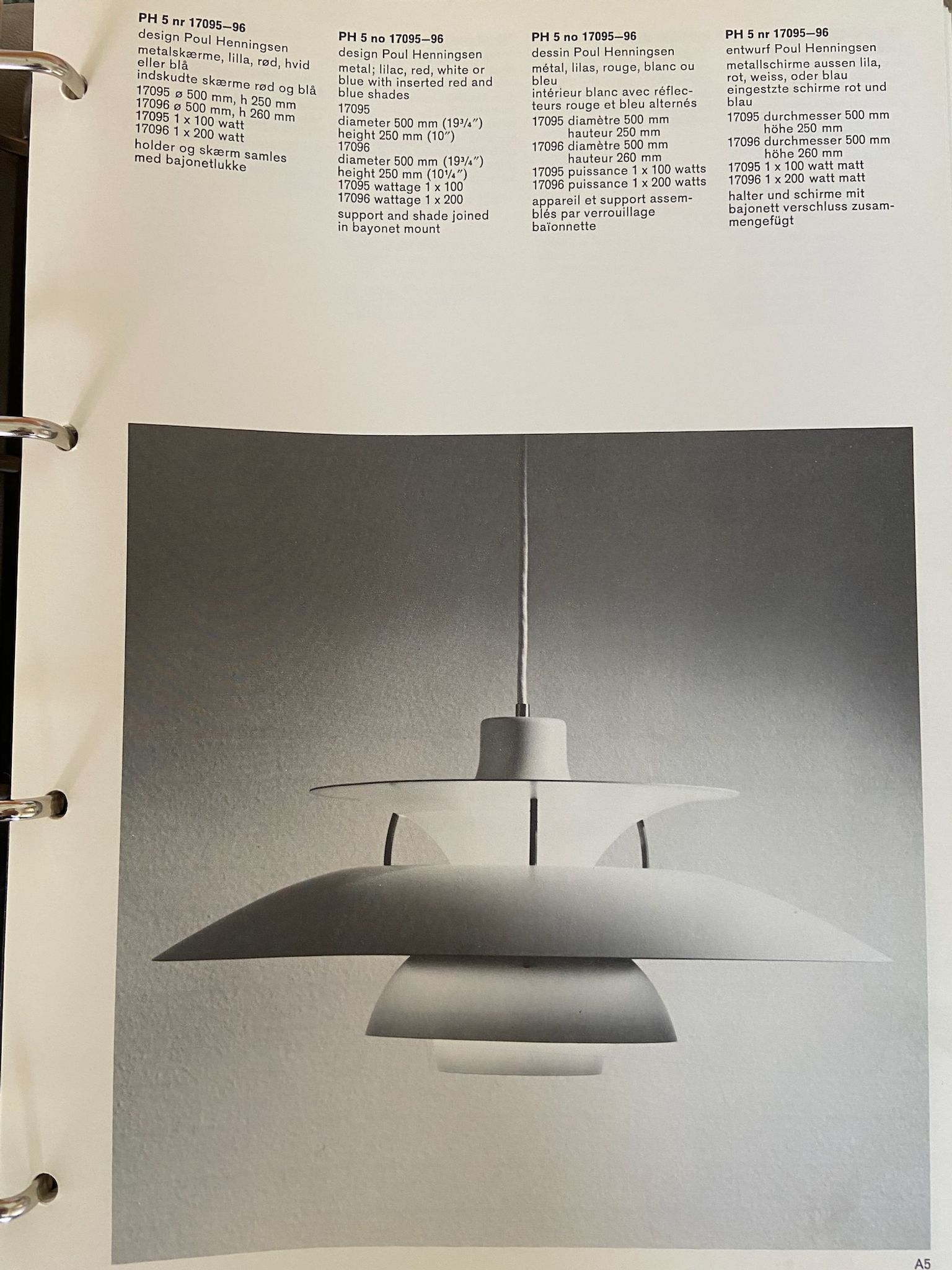 Pair Louis Poulsen PH5 pendant lamps by Poul Henningsen Denmark