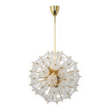 Grand superb Sputnik floral chandelier in glass and brass, Germany, 1960s.