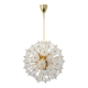 Lustre Sputnik floral en verre et laiton, Allemagne, années 1960