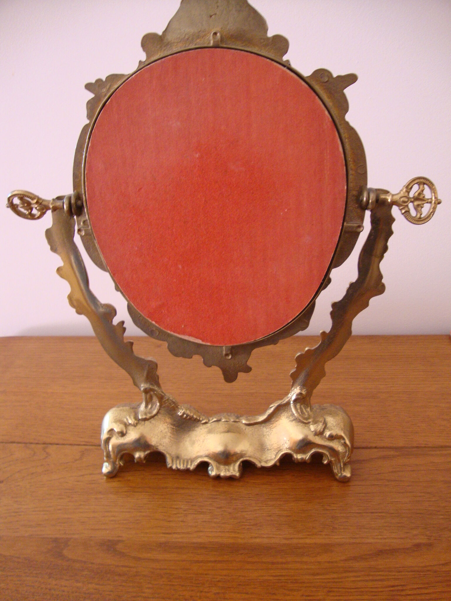Psyched mirror swivelling bronze gilded gilt 29x34cm