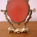 Psyched mirror swivelling bronze gilded gilt 29x34cm