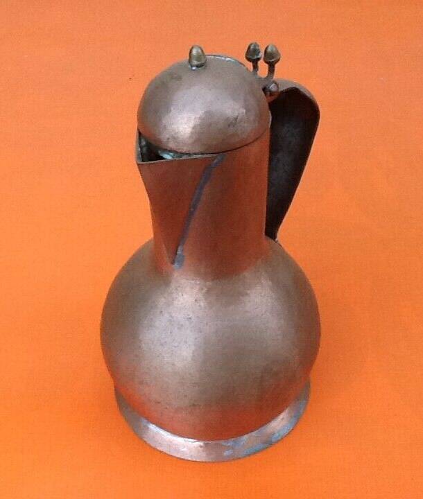 Old teapot Hammered copper and brass