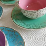 Set of 9 Digoin sarreguemines cups