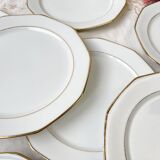8 Assiettes plates en porcelaine Winterling Marktleuthen Bavaria blanches dorées