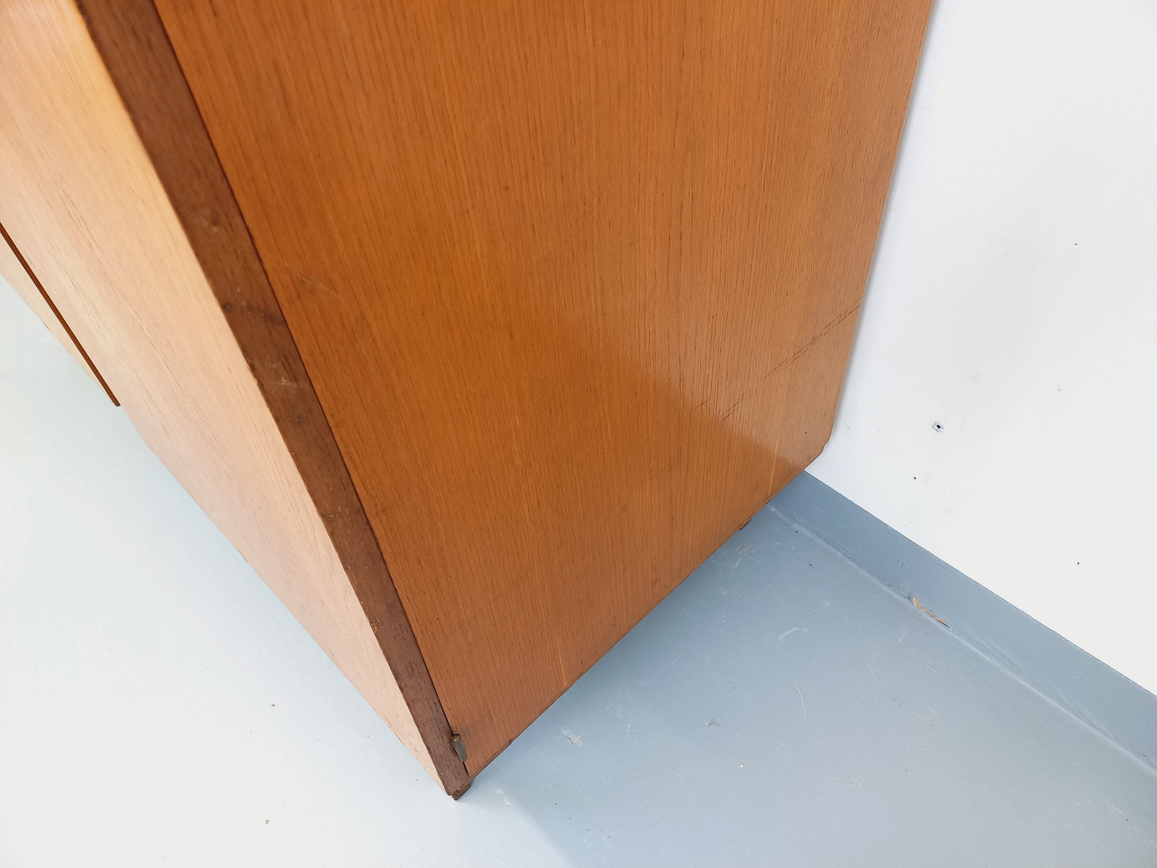 Vintage oak wardrobe from the 1960s.