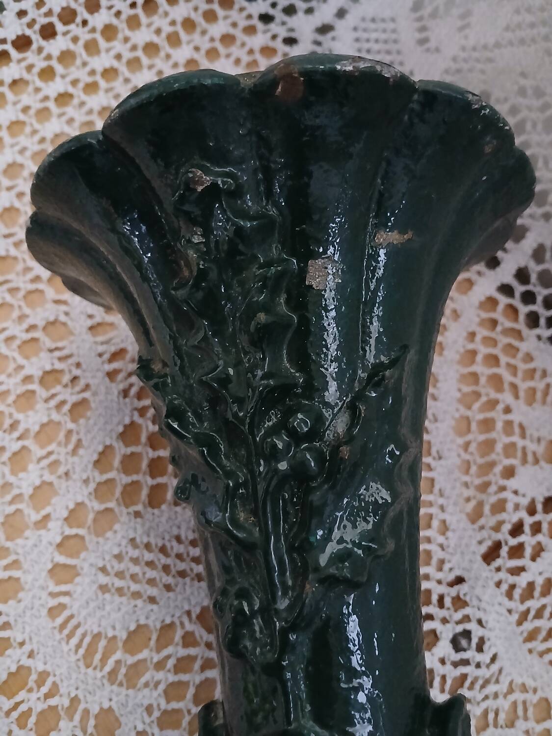 Antique cast iron vase