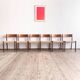6 chairs by Poul Cadovius, walnut, with new seats, Mid Century.