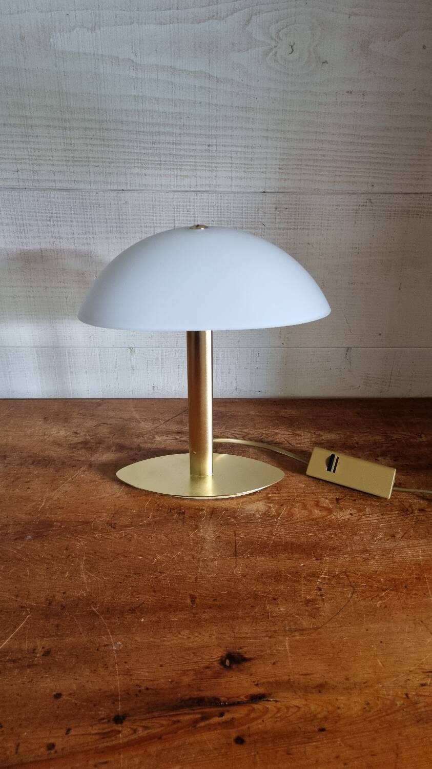 Vintage Italian table lamp, frosted glass