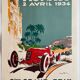 Lithograph poster "1934 Monaco Grand Prix" Geo Ham 70x100cm 80's