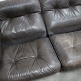 1970s  De Sede Adjustable Brown Leather 3-Seater Sofa  DS-110 James Bond