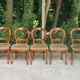 5 vintage Louis Philippe dining chairs Solid curved wood