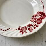 Hollow dish Saint-Amand pink flowers 30s