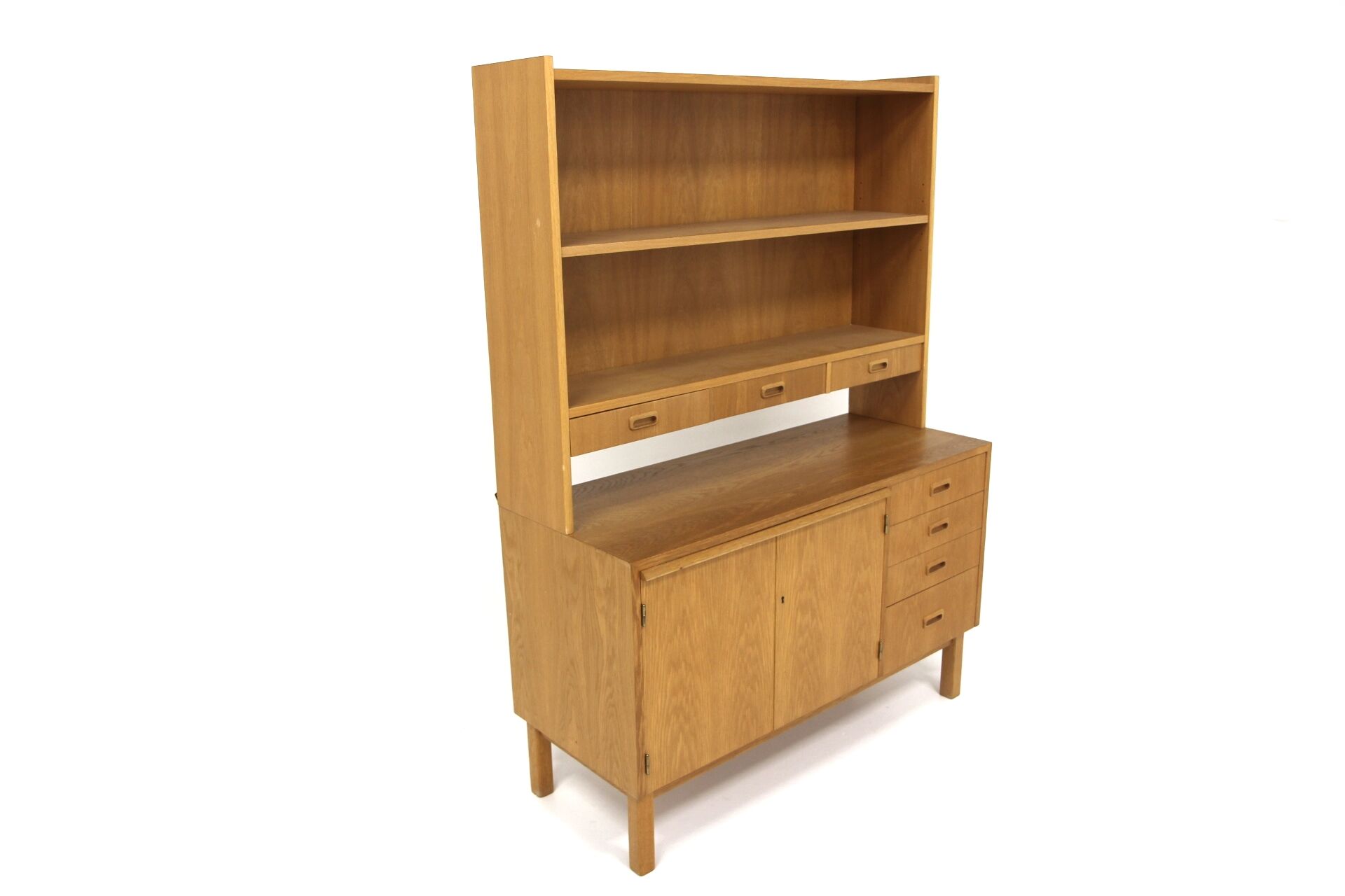 Scandinavian oak chest of drawers-bookcase, Sweden, 1960