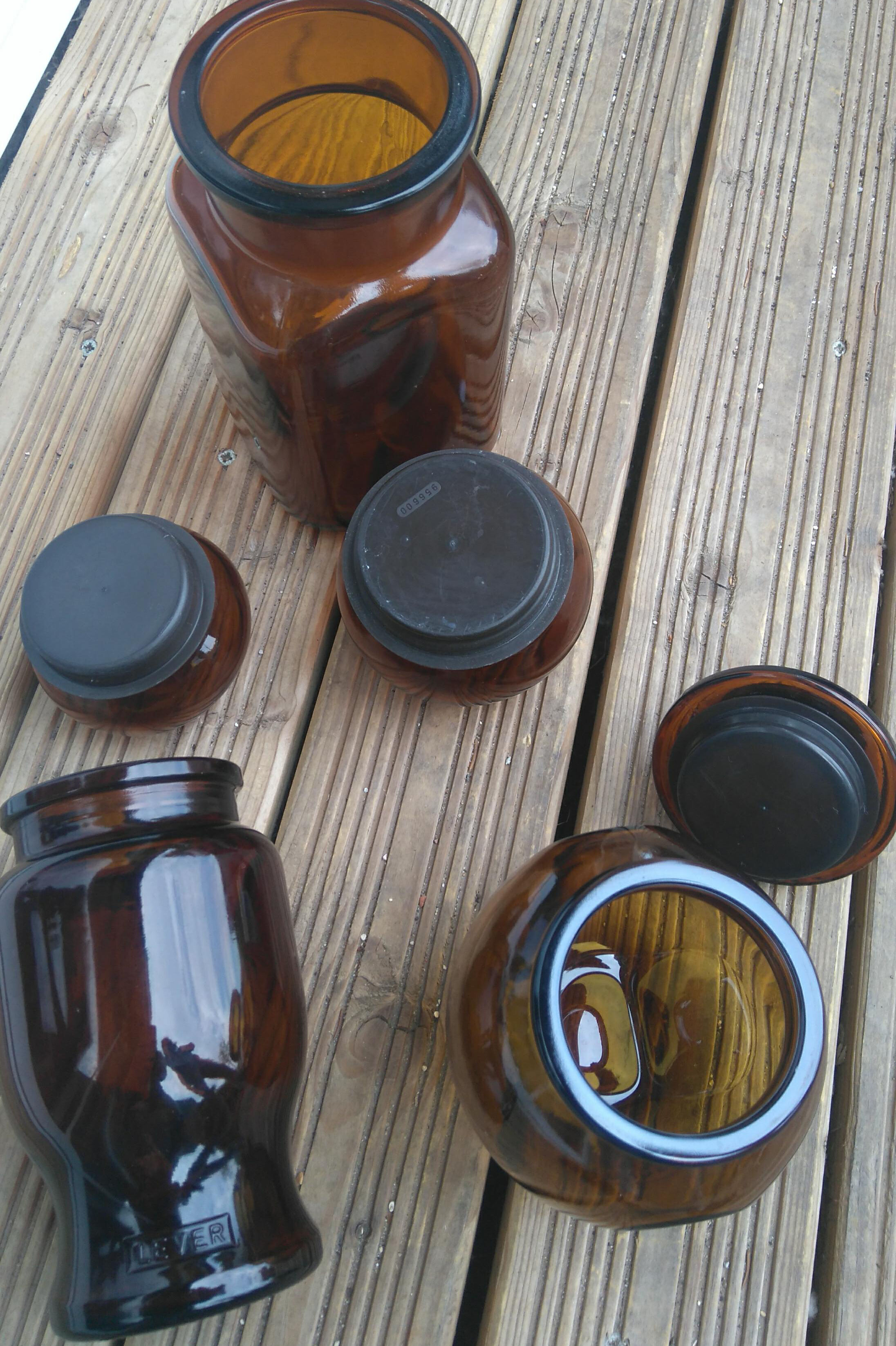 Lot of 3 jars of apothecary