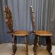 Pair of 19th century walnut stepladder chairs