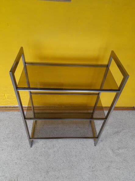 Metal shelf and smoked glass Roche Bobois