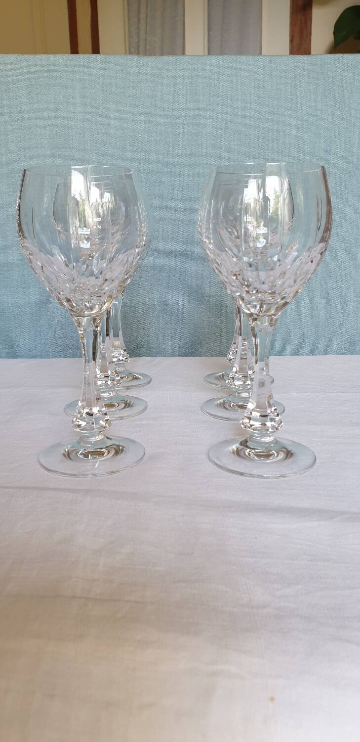 6 crystal glass Lorraine crafts