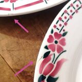 Old flat plates, in earthenware, Céranord St Amand factory