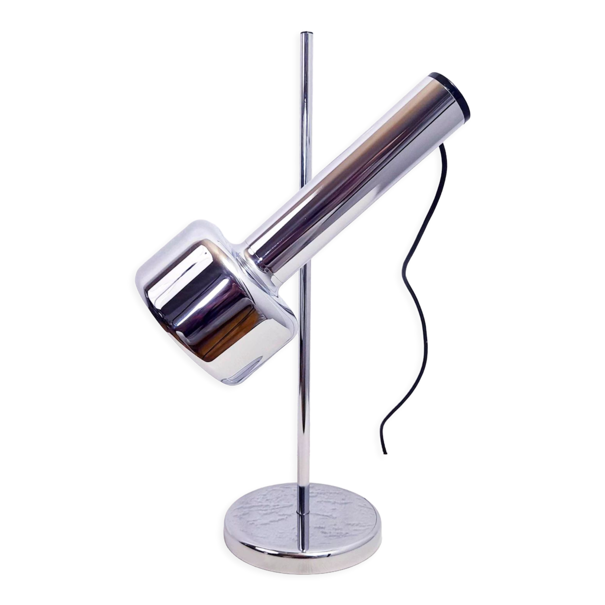 Lampe de bureau en métal chromé