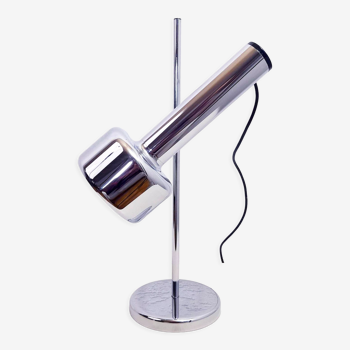 Chromed metal desk lamp