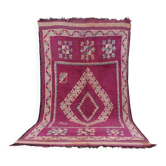 Tapis marocain berbère vintage en laine violette fait main
