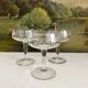 3 antique crystal champagne coupes with engraved decoration