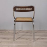 Set of 3 Vintage 1970s Chairs in Metal and Vienna Straw, Italian Design