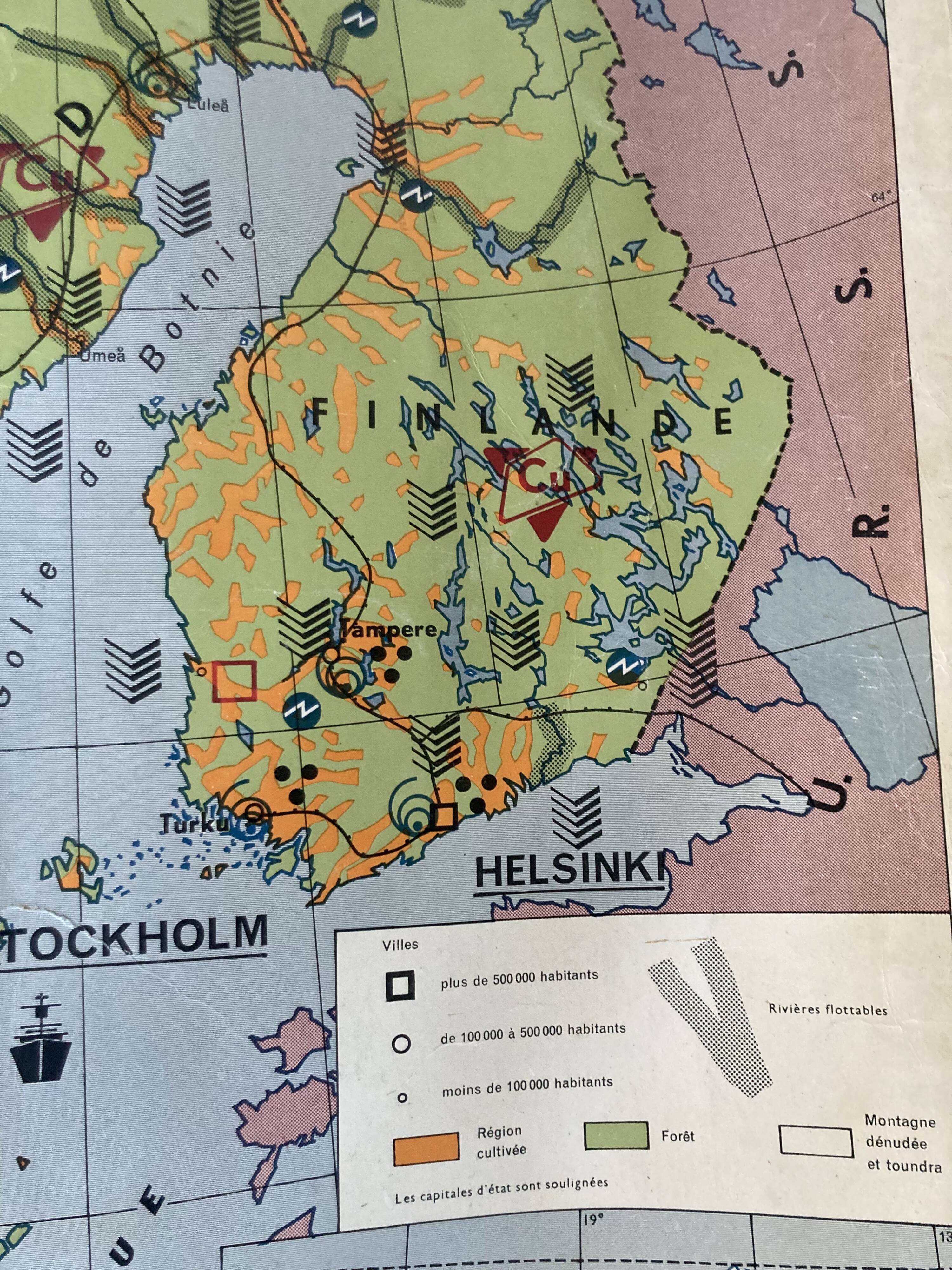 Old school map Scandinavian States