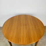 Round extendable Scandinavian table, teak, 1960s
